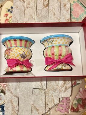 Vintage Mckenzie Childs ceramic tea light candle holder.  Neiman Marcus
